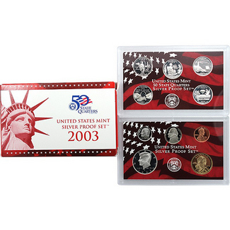 2003 Silver Proof Set 10 pc OGP