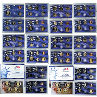 1999 - 2008 Clad Proof Sets in OGP (109 coins)