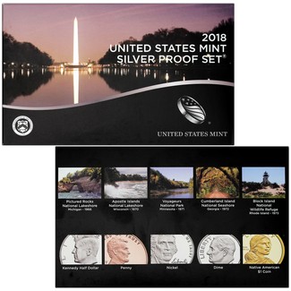 2018 S Silver Proof Set in OGP (10 Coins)