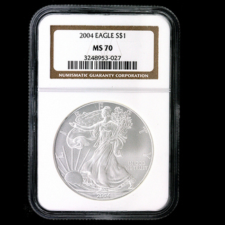 2004 Silver Eagle NGC MS70 Brown Label