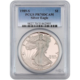 1989 S Proof Silver Eagle PCGS PR70 DCAM