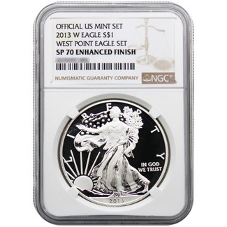 2013 W Enhanced Uncirculated Silver Eagle NGC SP70 Brown Label