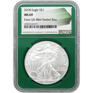 2018 Silver Eagle NGC MS69 Green Core | The Coin Vault