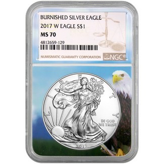 2017 W Burnished Silver Eagle NGC MS70 Brown Label Eagle Core