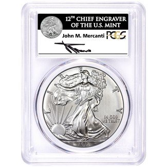 2017 1oz Silver American Eagle PCGS MS70 Mercanti Signed 1 of 1000 Label