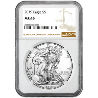 2019 Silver Eagle NGC MS69 Brown Label