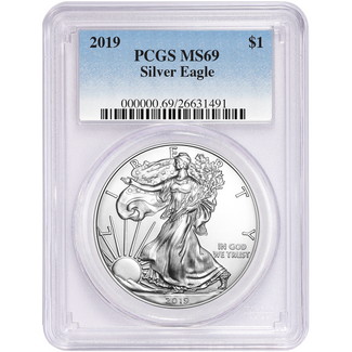 2019 Silver Eagle PCGS MS69 Blue Label