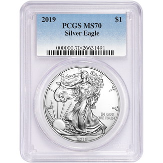 2019 Silver Eagle PCGS MS70 Blue Label