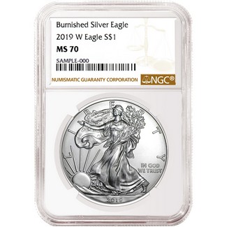 2019 W Burnished Silver Eagle NGC MS70 Brown Label
