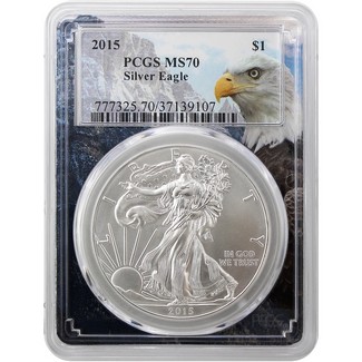 2015 Silver Eagle PCGS MS70 Eagle Picture Frame