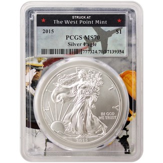 2015 Silver Eagle PCGS MS70 West Point Picture Frame