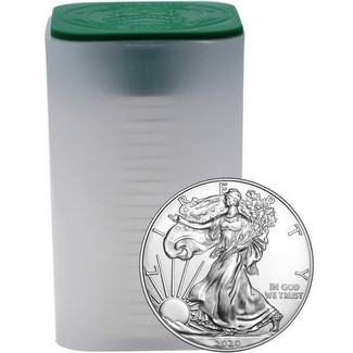 2020 1oz .999 Silver Eagle Brilliant Unc.- U.S. Mint Roll of 20