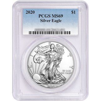 2020 Silver Eagle PCGS MS69 Blue Label