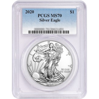 2020 Silver Eagle PCGS MS70 Blue Label