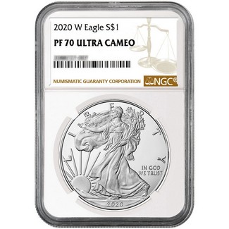 2020 W Proof Silver Eagle NGC PF70 Ultra Cameo Brown Label