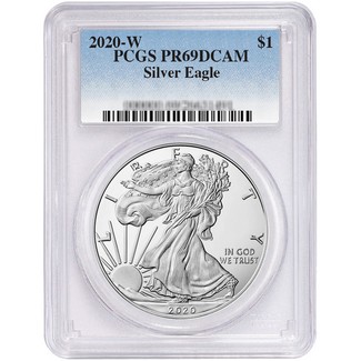 2020 W Proof Silver Eagle PCGS PR69 DCAM Blue Label