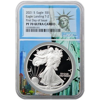 2021 S Eagle Landing Type 2 Proof Silver Eagle NGC PF70 UC FDI Statue of Liberty Core