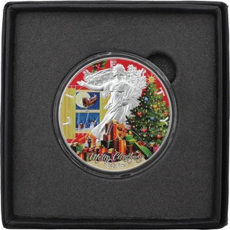 2025 Silver Eagle Colorized Merry Christmas Edition
