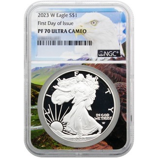 2023 W Proof Silver Eagle NGC PF70 Ultra Cameo First Day Issue Eagle Core