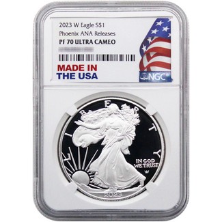 2023 W Proof Silver Eagle NGC PF70 Ultra Cameo Phoenix ANA Releases Made in the USA Holder