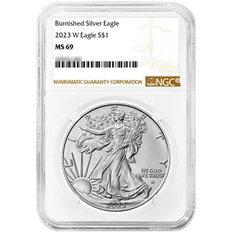 2023 W Burnished Silver Eagle NGC MS69 Brown Label