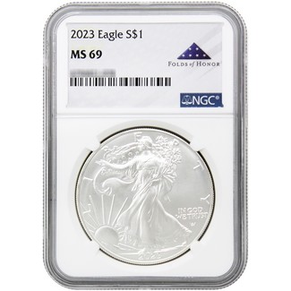 2023 Silver Eagle NGC MS69 Folds of Honor Label