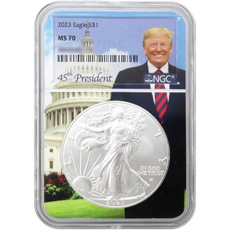 2023 Silver Eagle NGC MS70 Trump Core