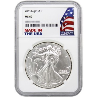 2023 Silver Eagle NGC MS69 Made in the USA Holder