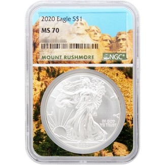 2020 Silver Eagle NGC MS70 Mount Rushmore Core