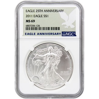 2011 Silver Eagle NGC MS69 Eagle Anniversary Label