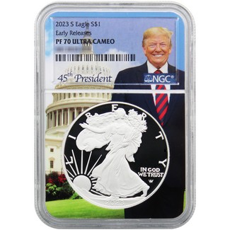 2023 S Proof Silver Eagle NGC PF70 Ultra Cameo Early Releases Trump Core