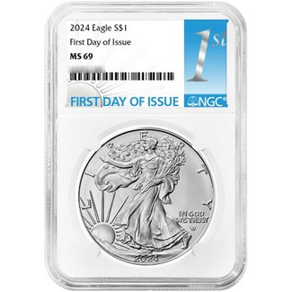2024 Silver Eagle NGC MS69 First Day Issue 1st Label