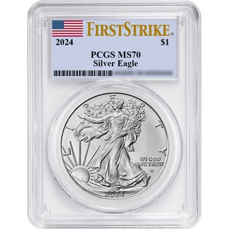 2024 Silver Eagle PCGS MS70 First Strike Flag Label
