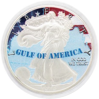 2025 Silver Eagle Colorized Gulf of America Design