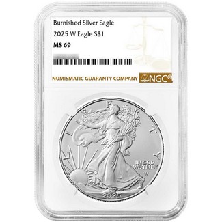 2025 W Burnished Silver Eagle NGC MS69 Brown Label