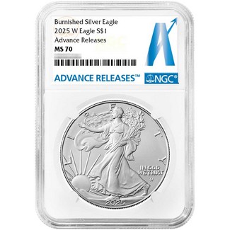 2025 W Burnished Silver Eagle NGC MS70 AR