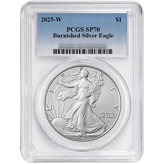 2025 W Burnished Silver Eagle PCGS SP70 Blue Label