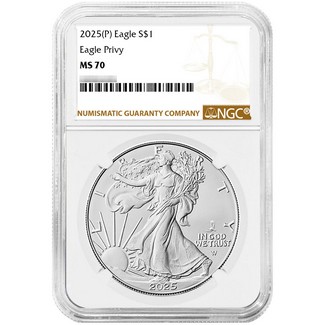2025 (P) Silver Eagle First Eagle Privy Release NGC MS70 Brown Label