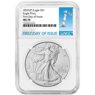 2025 (P) Silver Eagle First Eagle Privy Release NGC MS70 FDI 1st Label