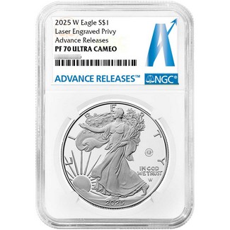 2025 W Proof Silver Eagle Laser Engraved Privy NGC PF70 UC AR