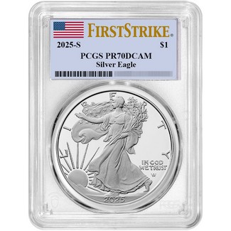 2025 S Proof Silver Eagle PCGS PR70 DCAM FS Flag Label