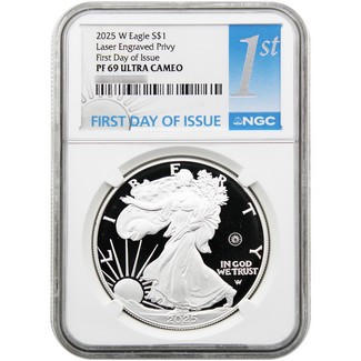 2025 W Proof Silver Eagle Laser Engraved Privy NGC PF69 UC FDI 1st Label