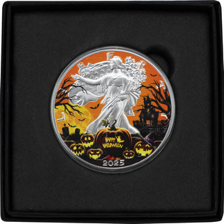 2025 Silver Eagle Colorized Happy Halloween Edition
