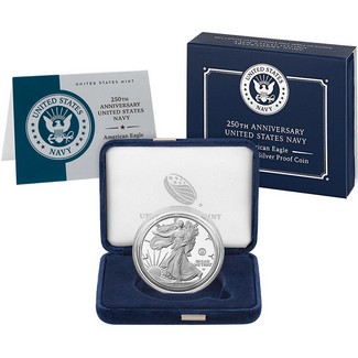 2025 S Proof Silver Eagle 250th Anniversary United States Navy Privy OGP