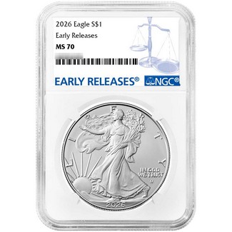 2026 Silver Eagle NGC MS70 ER Blue Label