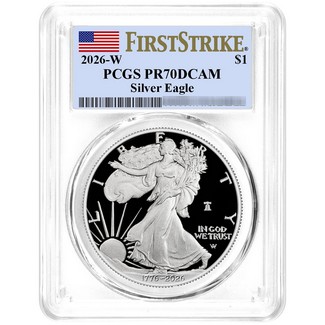 1776-2026 W Proof Silver Eagle 250th Anniversary Liberty Bell Privy PCGS PR70 DCAM FS Flag Label