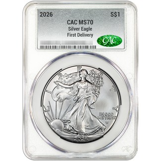 2026 Silver Eagle CAC MS70 First Delivery Silver Label