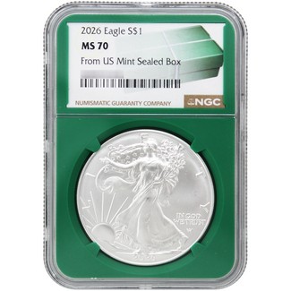 2026 Silver Eagle NGC MS70 Green Core