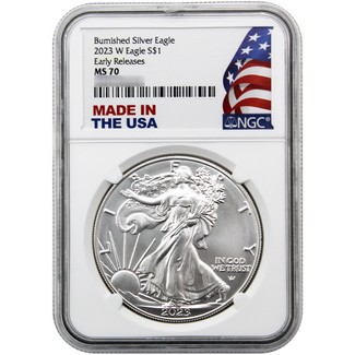 2023 W Burnished Silver Eagle NGC MS70 ER Made in the USA Holder