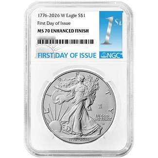 1776-2026 W Enhanced Uncirculated Silver Eagle 250th Anniversary Liberty Bell Privy NGC MS70 FDI 1st Label
